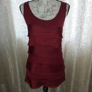 August Silk tiered tunic tank